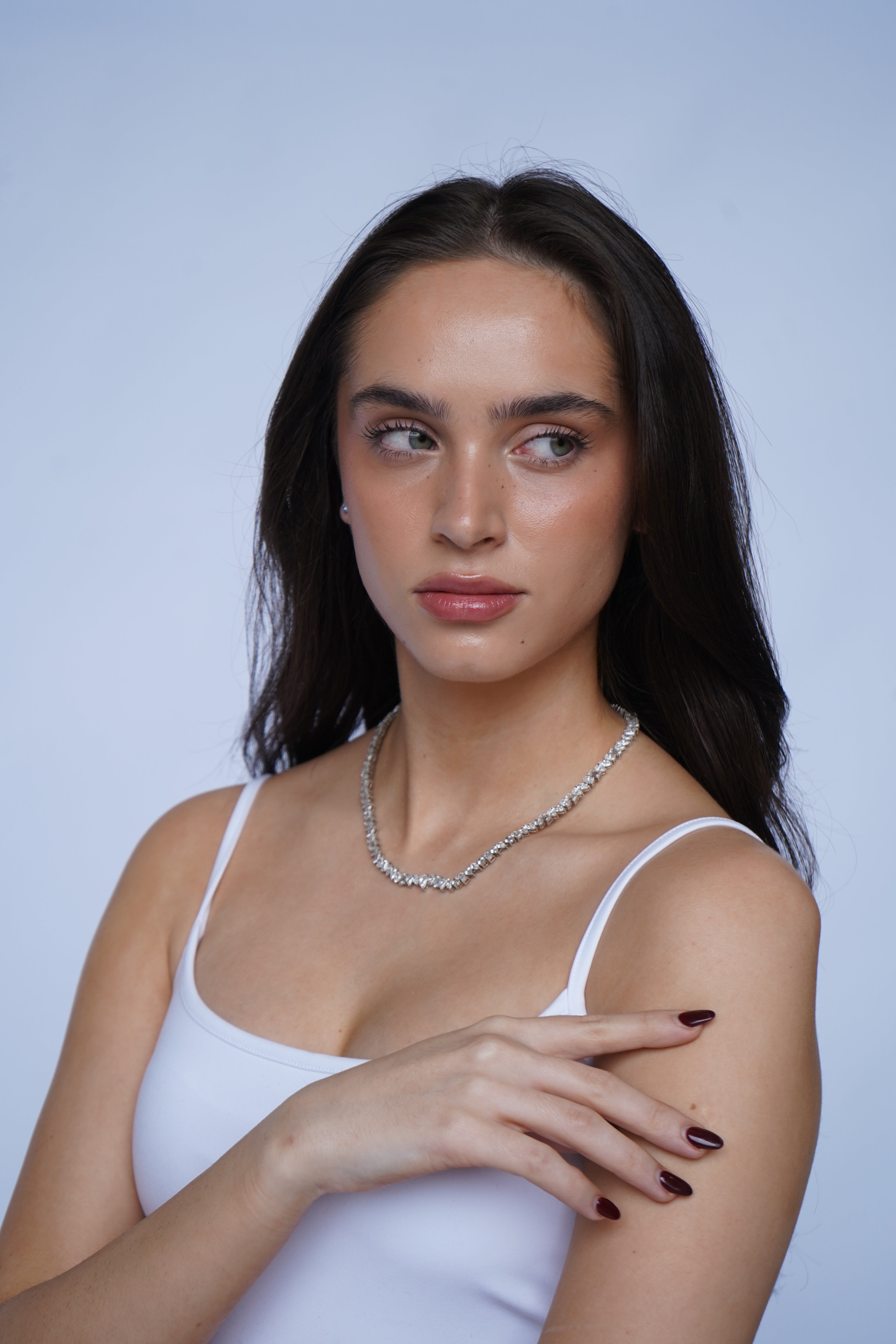 Lab Diamond Mixed Shape Tennis Necklace