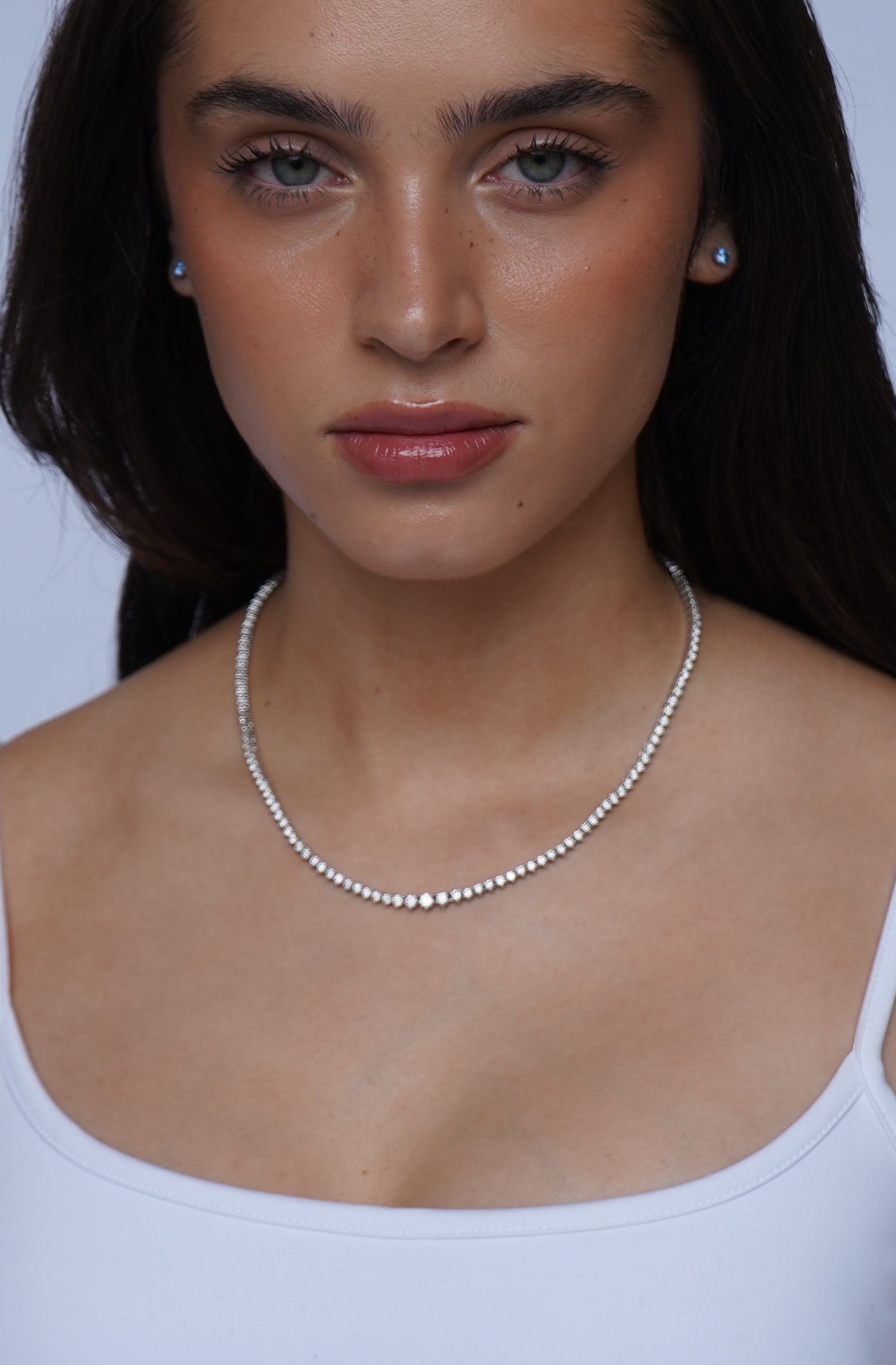 Lab Diamond Graduating Tennis Necklace